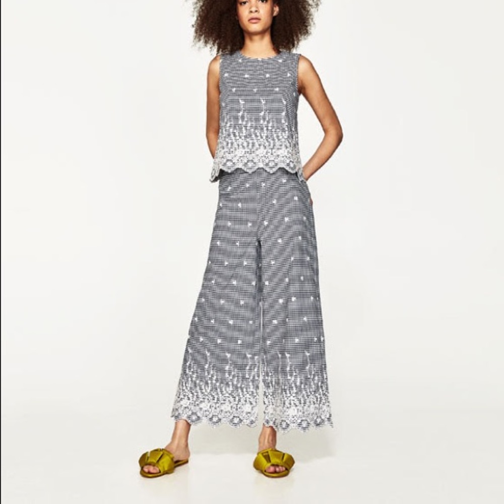 Zara gingham culottes